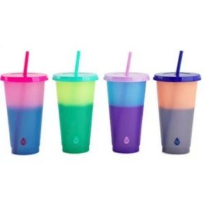 TAL Colour Changing Tumbler & Straw Set - 4 Pack